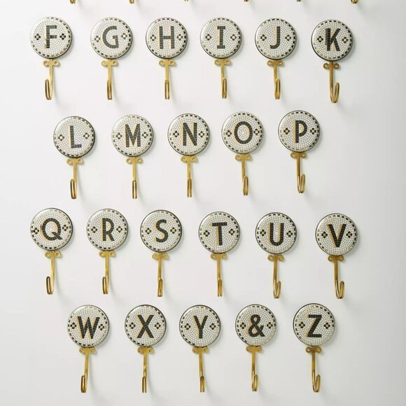 NWT - Anthropologie Bistro Tile Monogram Hook – Letter N - Picture 5 of 16